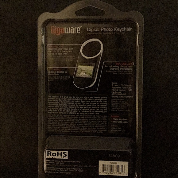 NIP Gigaware digital photo keychain PC-Mac USB 1.5” screen - Picture 2 of 2